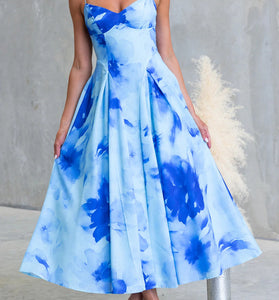 Floral Sleeveless Midi Dress