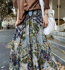 Bohemian Print Midi Skirt