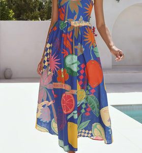 Printed Sleeveless Casual Maxi Dress