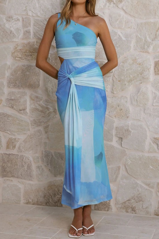 Off-Shoulder Tie Dye Maxi Dress