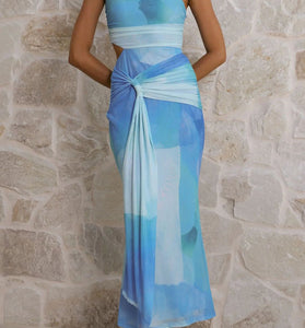 Off-Shoulder Tie Dye Maxi Dress