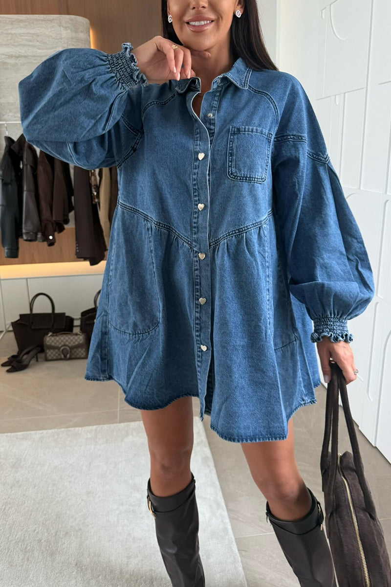 Stylish Denim Shirt Dress