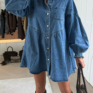 Stylish Denim Shirt Dress