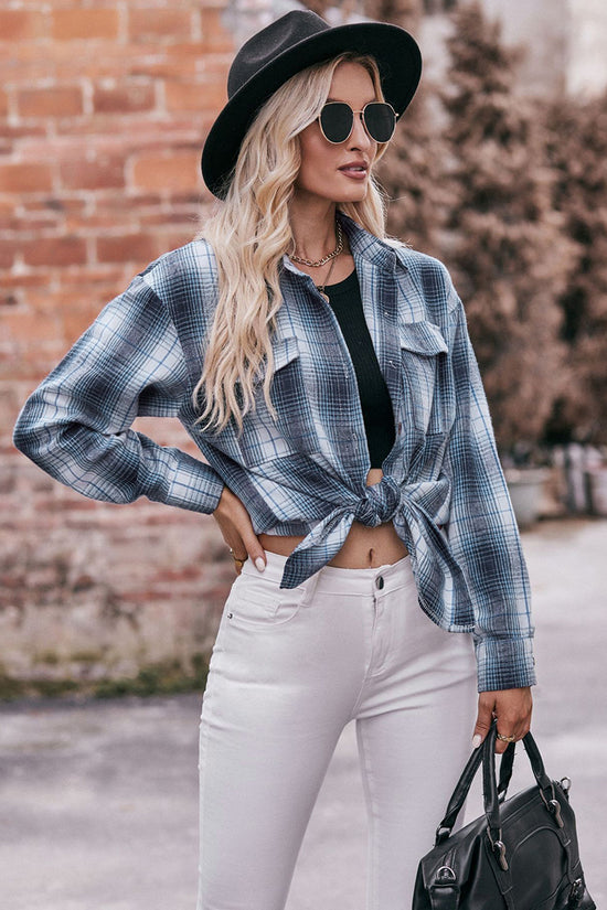 Plaid Button-Up Shirt