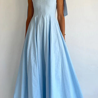 Bow Tie Strap Sleeveless Maxi Dress