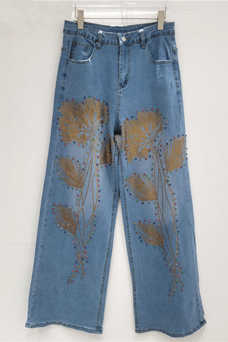 Embellished Straight Jeans