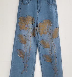 Embellished Straight Jeans