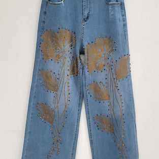 Embellished Straight Jeans