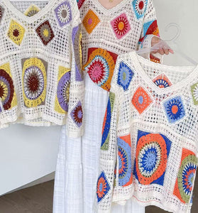 Boho Crochet Patchwork Blouse