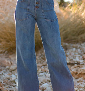 High-Waist Straight-Leg Denim Jeans