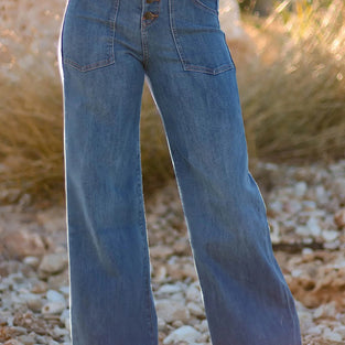 High-Waist Straight-Leg Denim Jeans