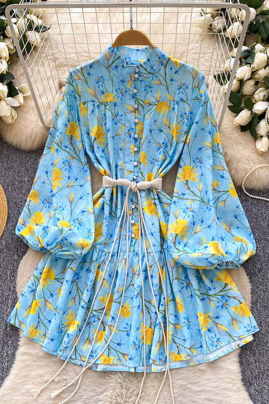 Floral Belted Casual Dress