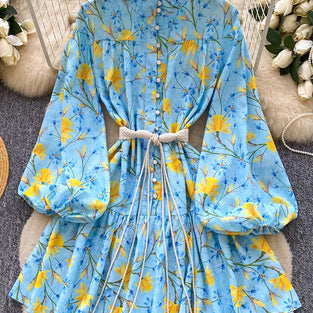 Floral Belted Casual Dress