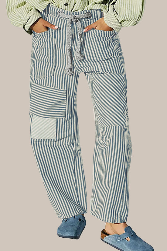 Striped Pattern Casual Loose Fit Pants