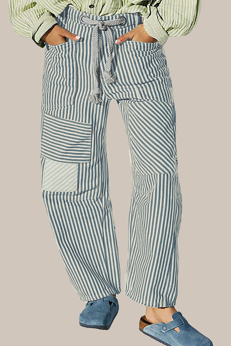 Striped Pattern Casual Loose Fit Pants