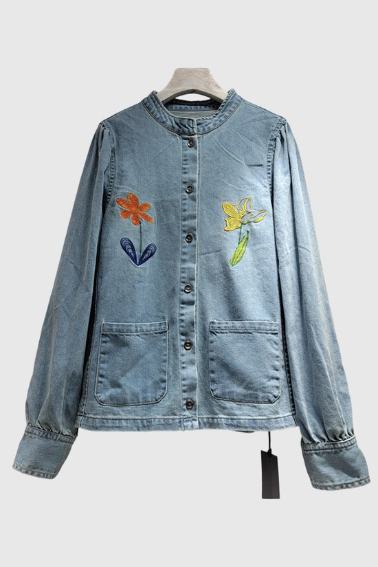 Floral  Denim Jacket