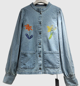 Floral  Denim Jacket