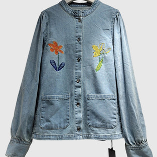 Floral  Denim Jacket