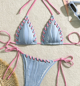 Strappy Ruched Bikini Set