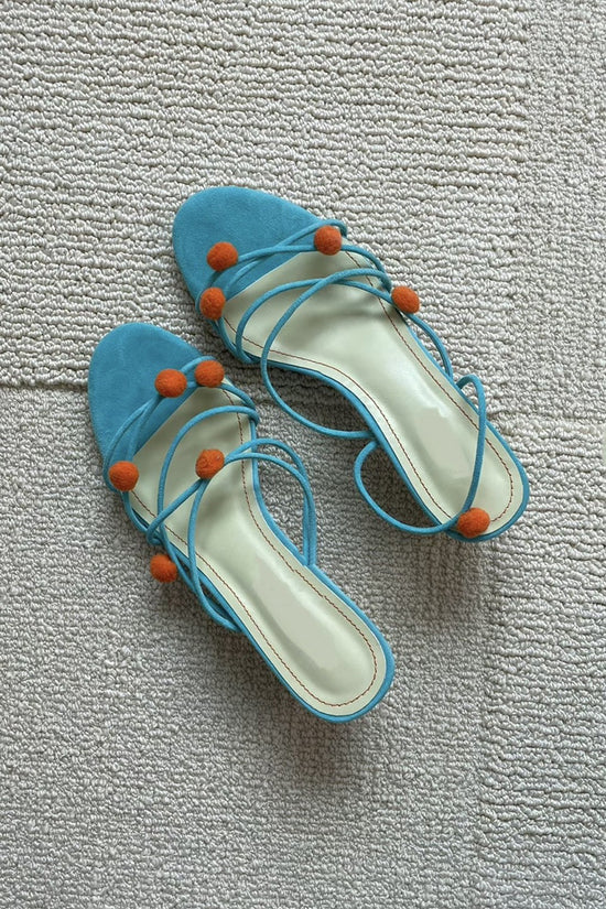 Pom Pom Strappy Sandals