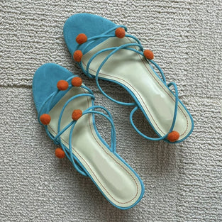Pom Pom Strappy Sandals