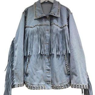 Fringe Studded Denim Jacket