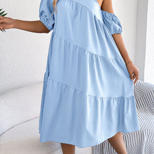 One-Shoulder Casual Midi Dress