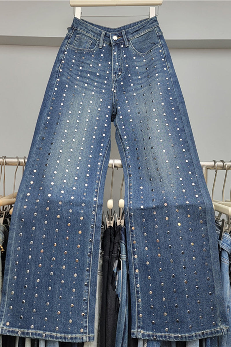 Studded Straight Jeans