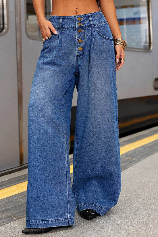 High-Waisted Wide Leg Jeans