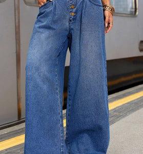 High-Waisted Wide Leg Jeans