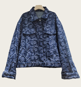 Floral Pattern Denim Jacket