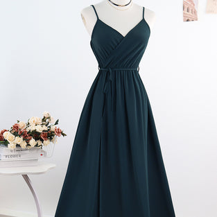 Elegant Sleeveless Wrap Maxi Dress