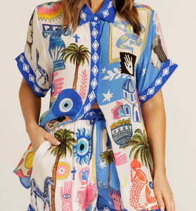Artistic Print Short Sleeve Set