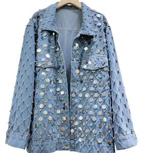 Sequin Embellished Denim Jacket