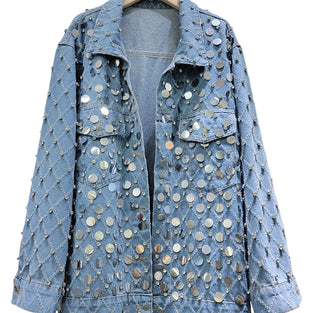Sequin Embellished Denim Jacket