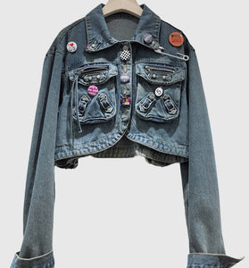 Patchwork Punk Denim Jacket