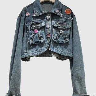 Patchwork Punk Denim Jacket