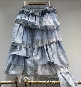 Layered Ruffle Midi Skirt