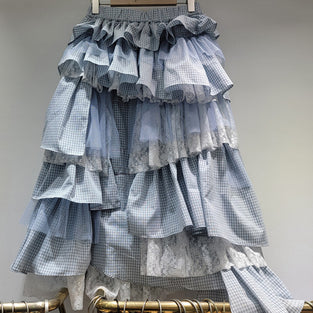 Layered Ruffle Midi Skirt