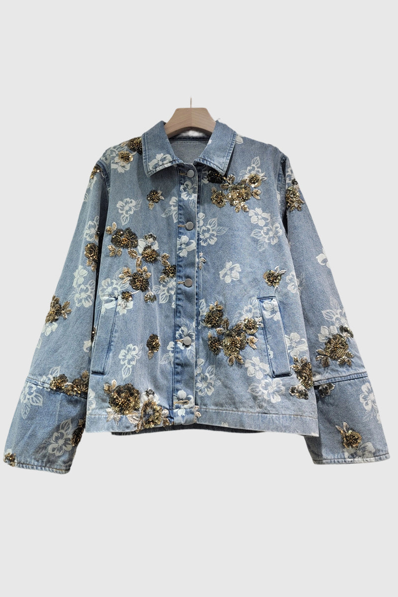 Floral Embellished Denim Jacket