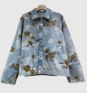 Floral Embellished Denim Jacket