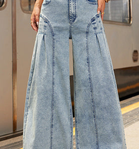 High-Waist Wide Leg Denim Jeans