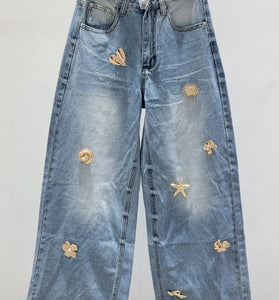 Embellished Straight Jeans