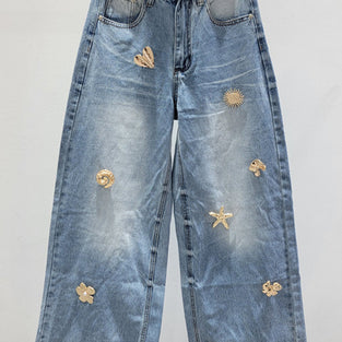 Embellished Straight Jeans
