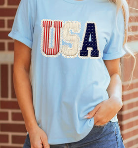 USA Patriotic Printed T Shirt