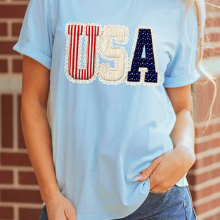 USA Patriotic Printed T Shirt