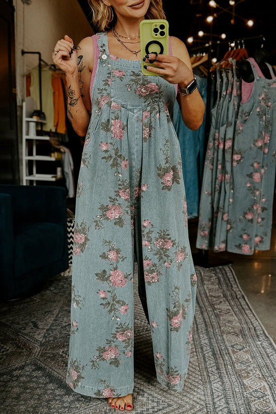 Floral Wide-Leg Sleeveless Jumpsuit
