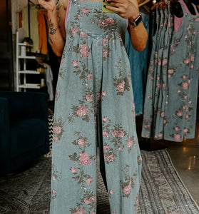Floral Wide-Leg Sleeveless Jumpsuit