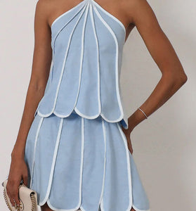 Petal Halter Skirt Set