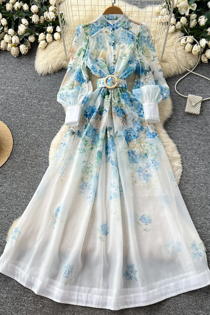 Floral Print Chiffon Maxi Dress